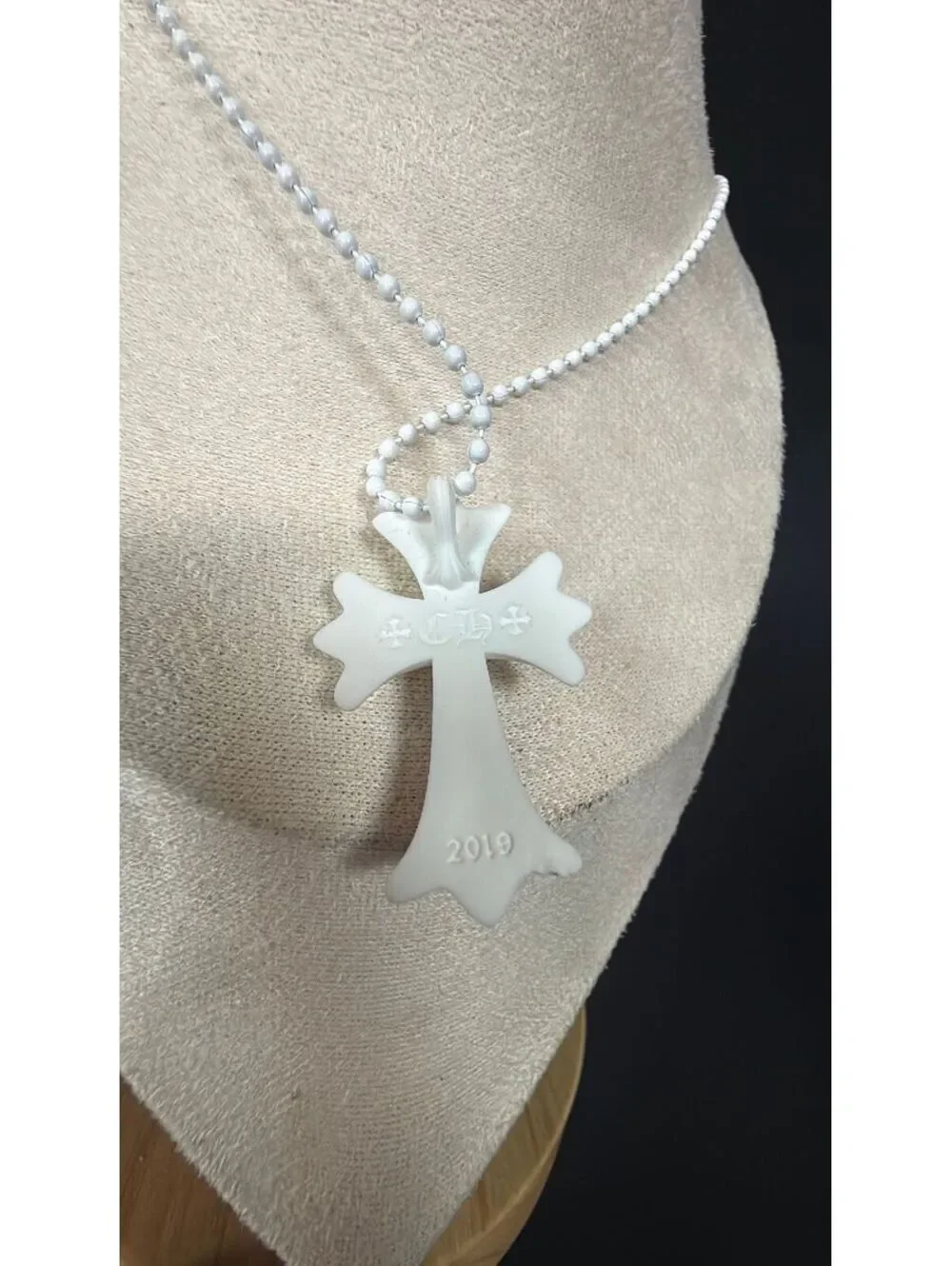 Chrome Hearts White Silicone Cross Necklace